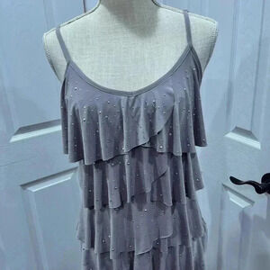 NWT Inc.  Indian Summer tiered, ruffled tank w adjustable spaghetti straps
